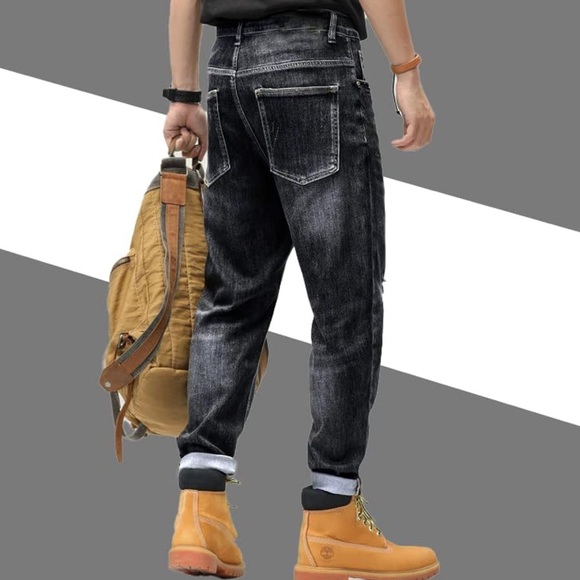 AMABCDET Men’s Ripped Jeans Relaxed Fit Distressed Destroyed straight Leg; Sz 40 - Picture 3 of 13